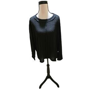 Zenana Black Soft Waffle Knit Lightweight Sweater Relaxed Fit Oversized S/M